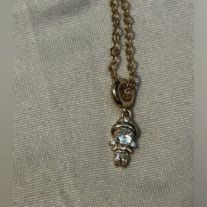 Disney Princess Jasmine Necklace Gold Crystal Long Chain Dainty Minimalistic